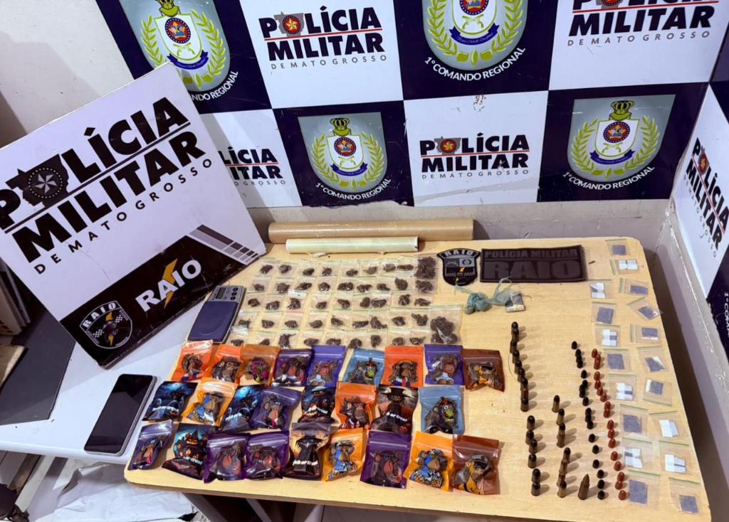 Dois homens são detidos com drogas e munição em operação da Companhia Raio em Cuiabá
