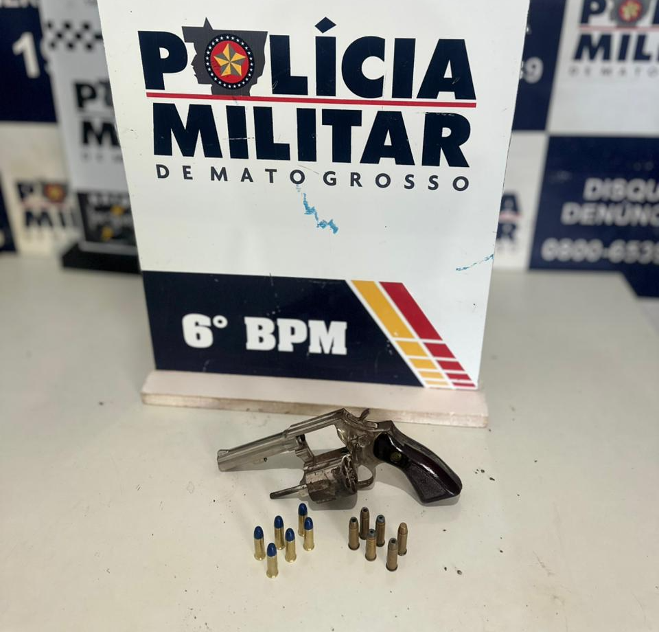 PM detém casal ligado a facção com arma ilegal em Cáceres