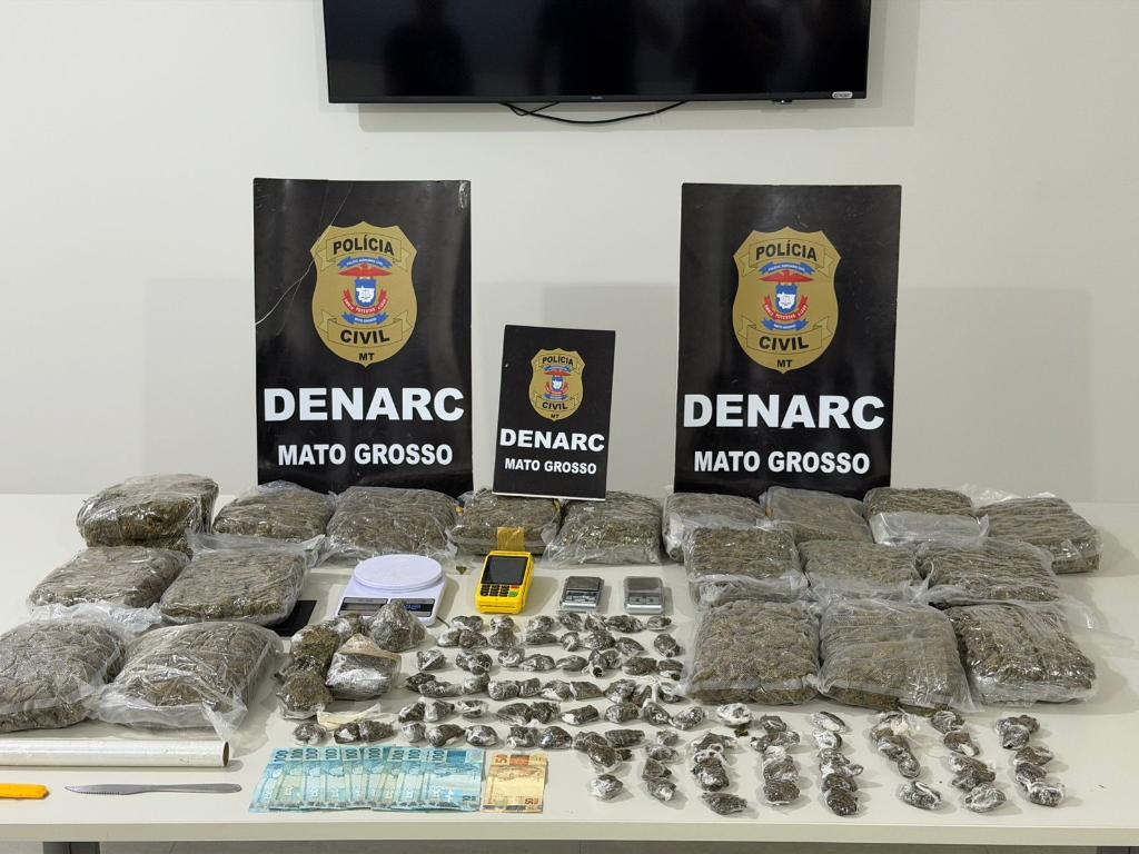 Cooperação policial apreende 152 kg de drogas e desarticula ponto de facção em Várzea Grande
