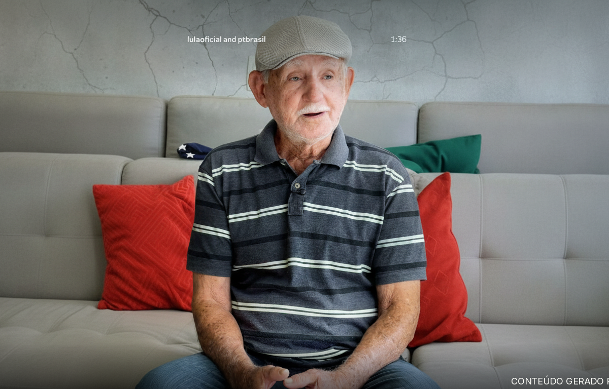 Idoso fala sobre sua história em vídeo divulgado por Lula e PT Brasil